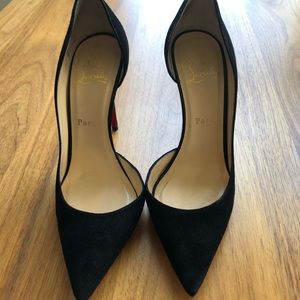 Christian Louboutin Iriza 100 (Black Suede)